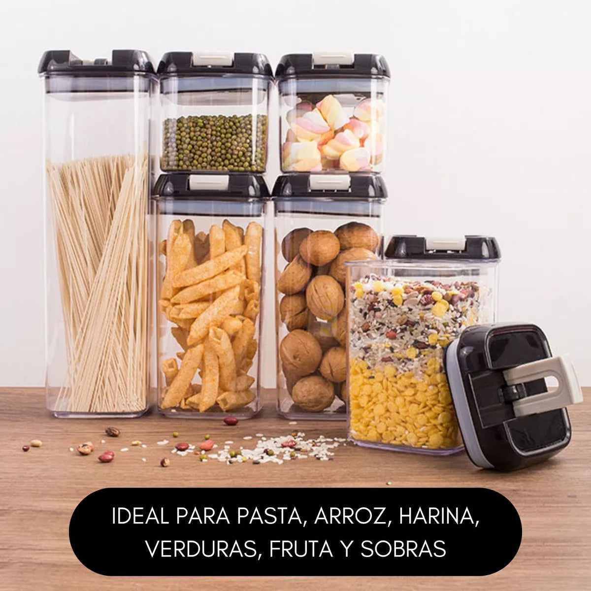 7 CONTENEDORES HERMETICOS CON TAPA™
