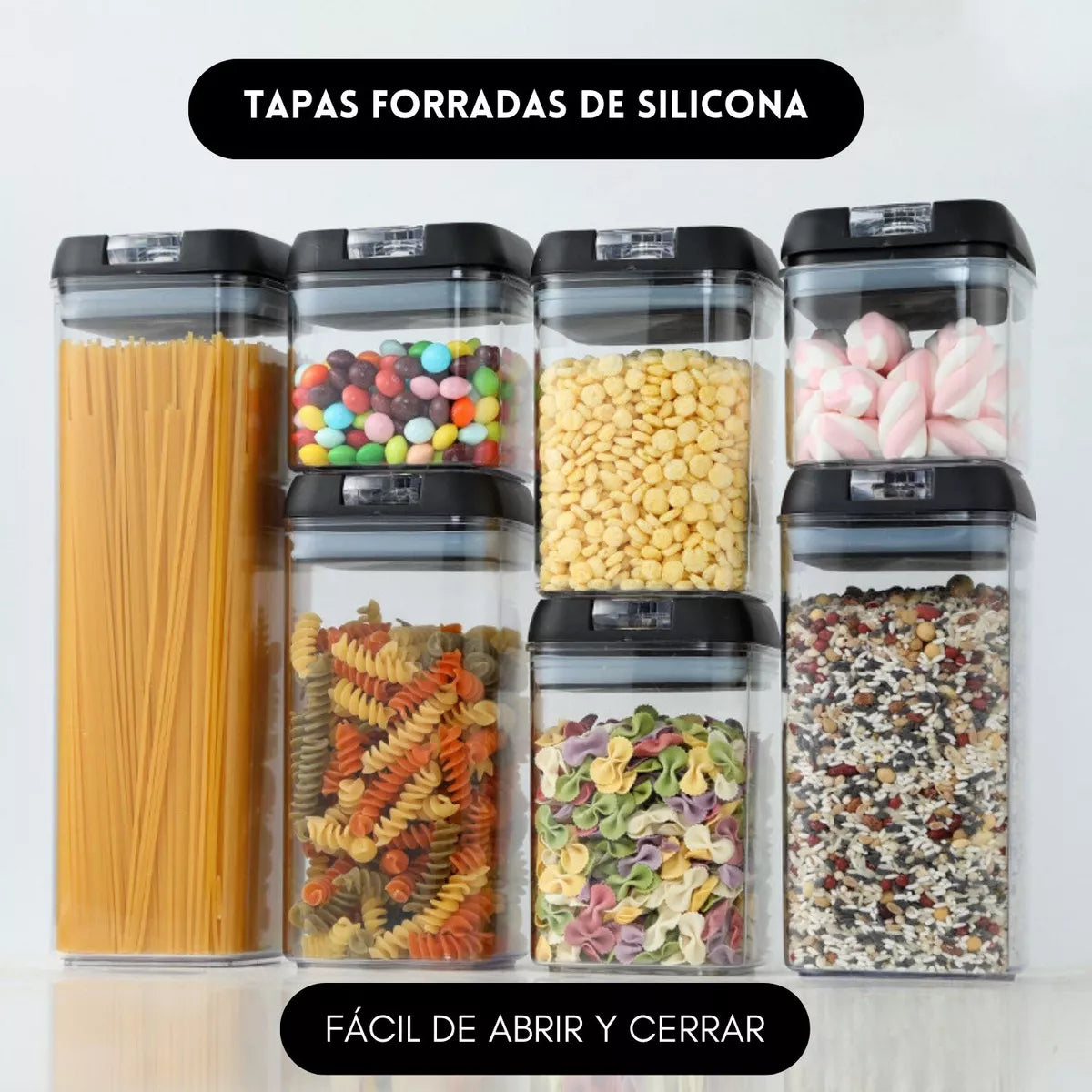 7 CONTENEDORES HERMETICOS CON TAPA™